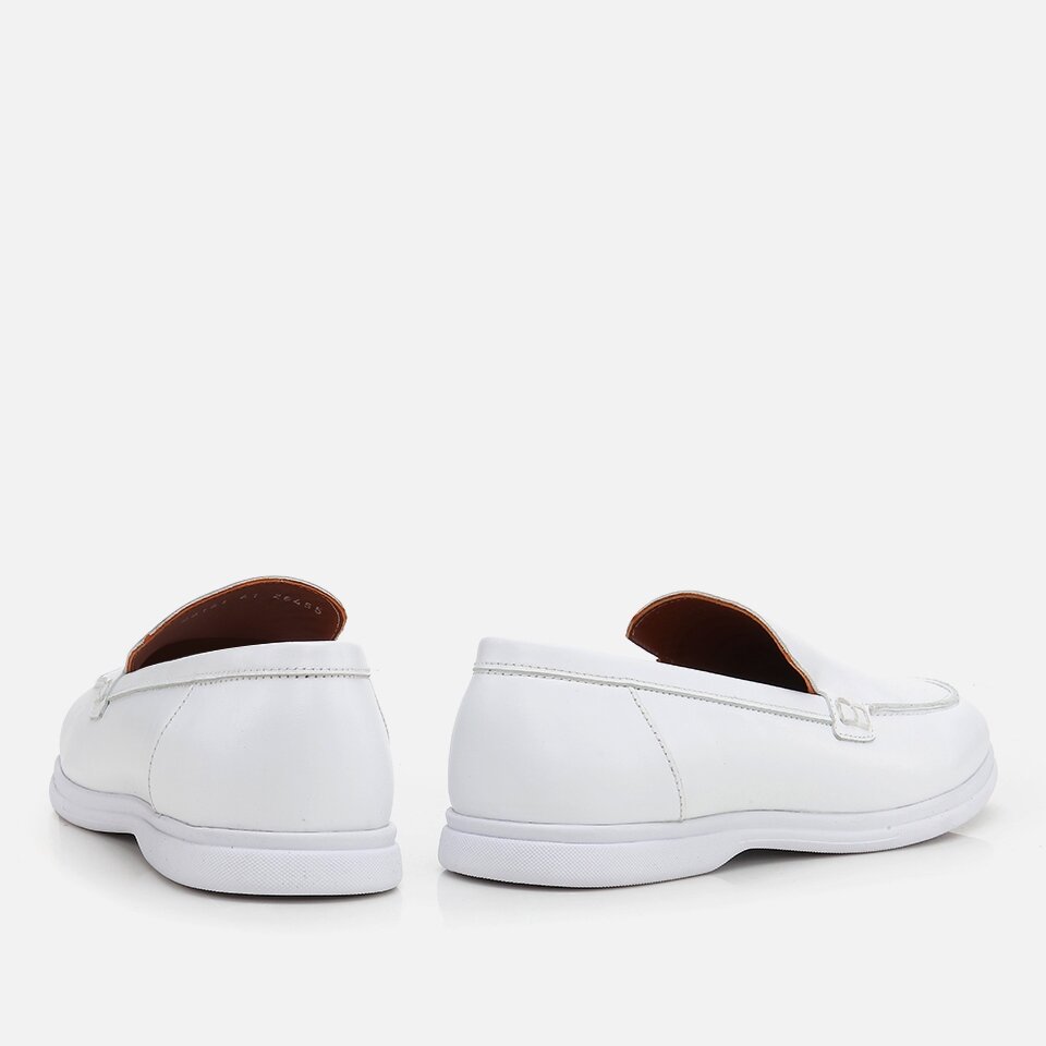 Genuine Leather White Men's Loafer