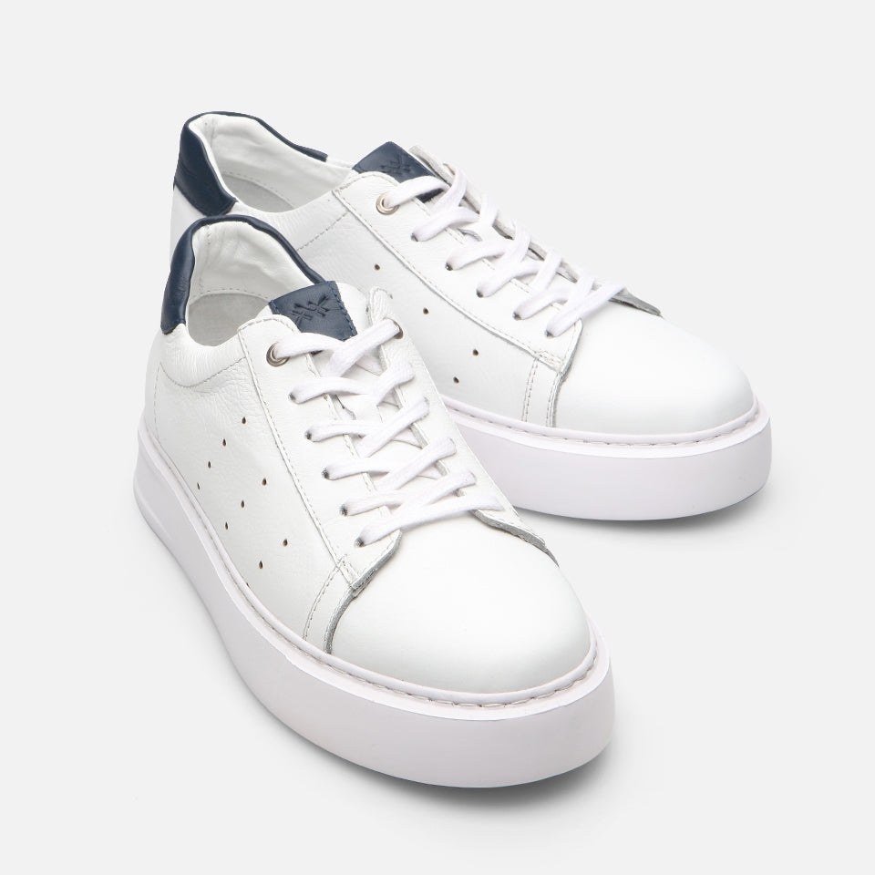 Genuine Leather White Casual Men's Sneakers