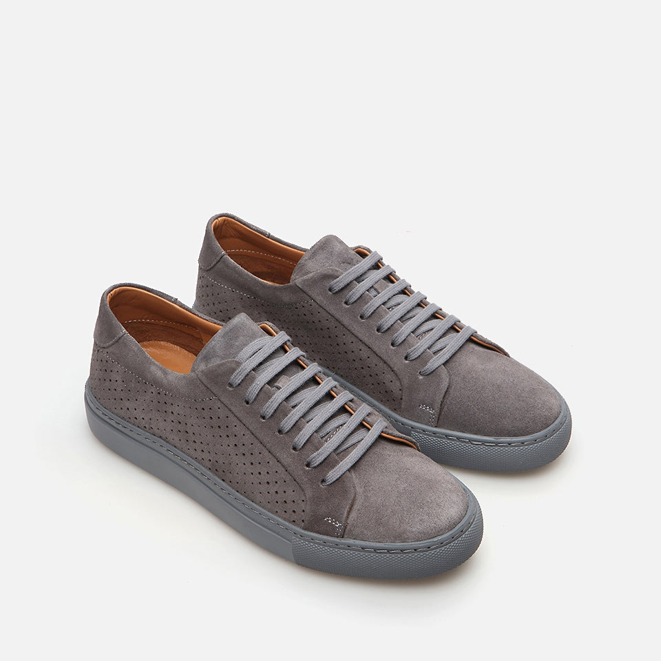 Genuine Leather Gray Men's Casual Shoes