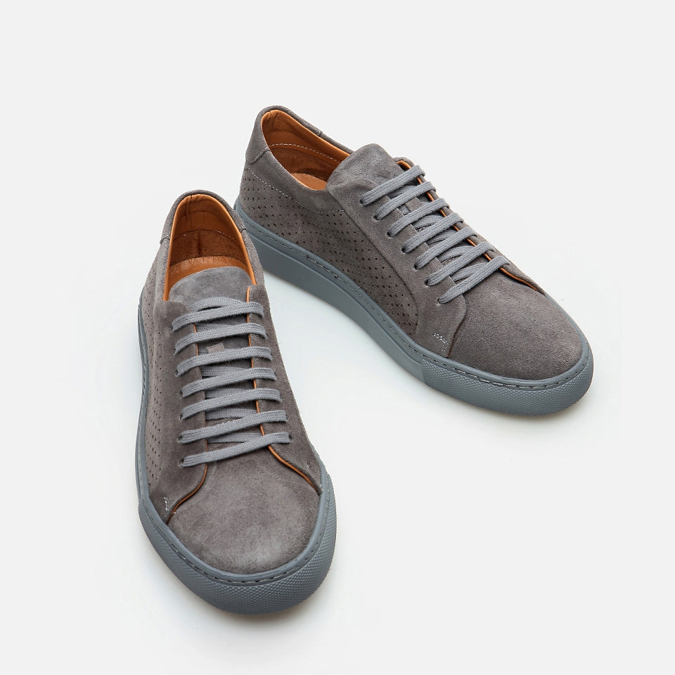 Genuine Leather Gray Men's Casual Shoes