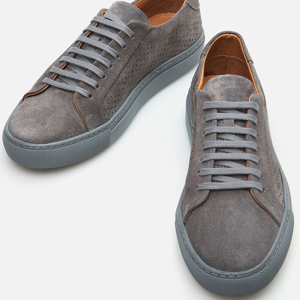 Genuine Leather Gray Men's Casual Shoes