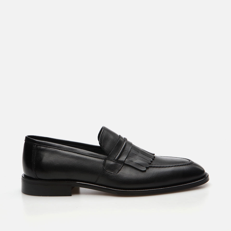 Genuine Leather Black Men's Loafer