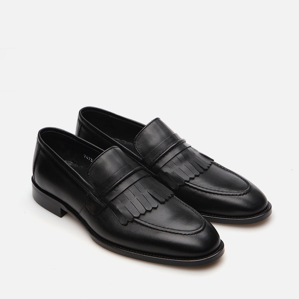 Genuine Leather Black Men's Loafer