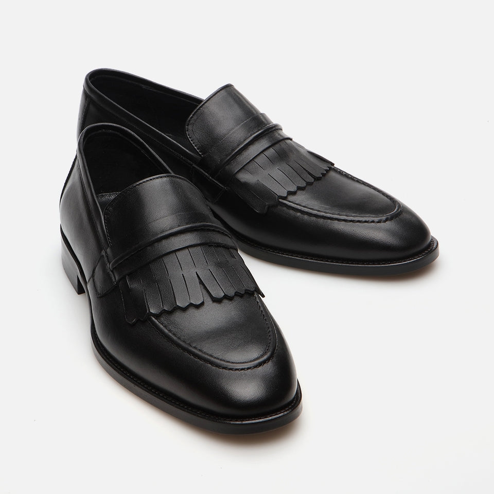 Genuine Leather Black Men's Loafer