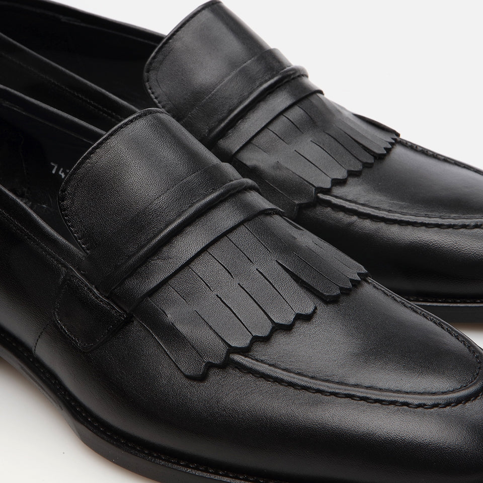 Genuine Leather Black Men's Loafer