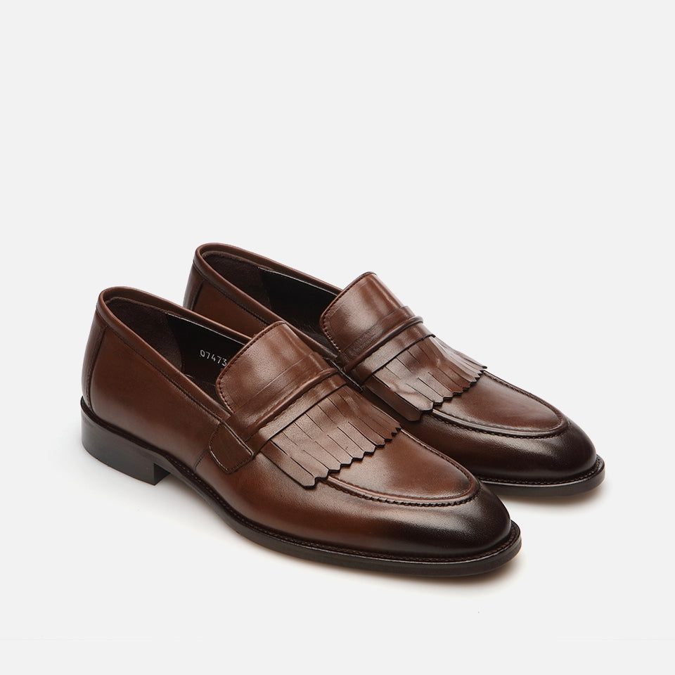 Genuine Leather Walnut Men's Loafer