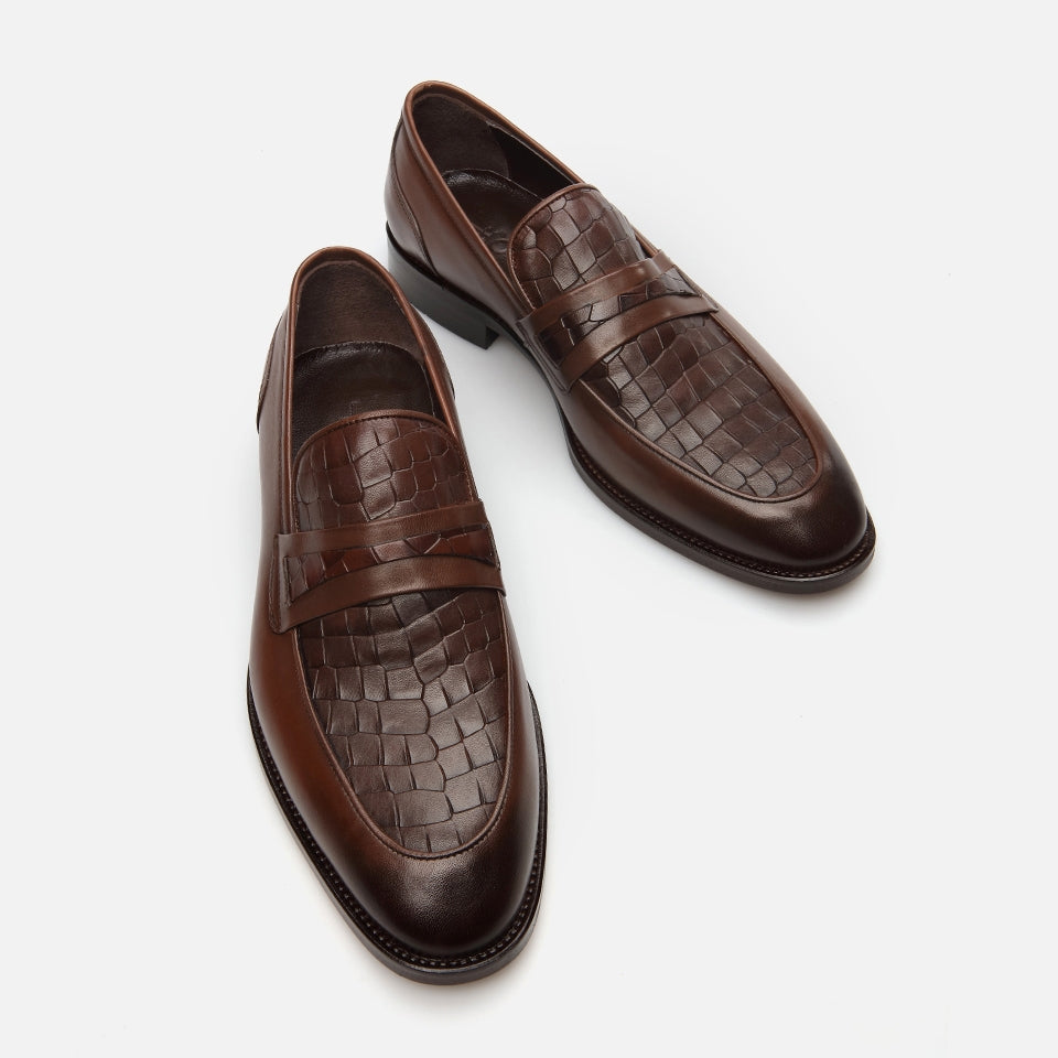 Genuine Leather Brown Men's Loafer