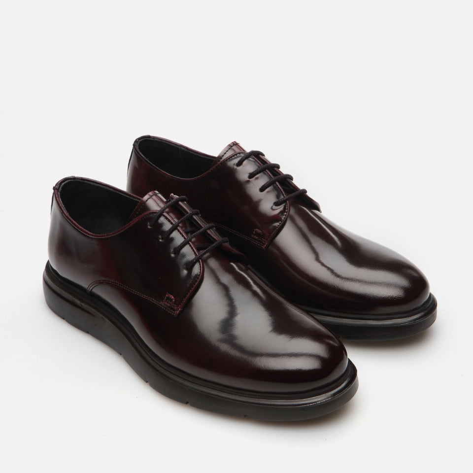 Genuine Leather Burgundy Men's Casual Shoes