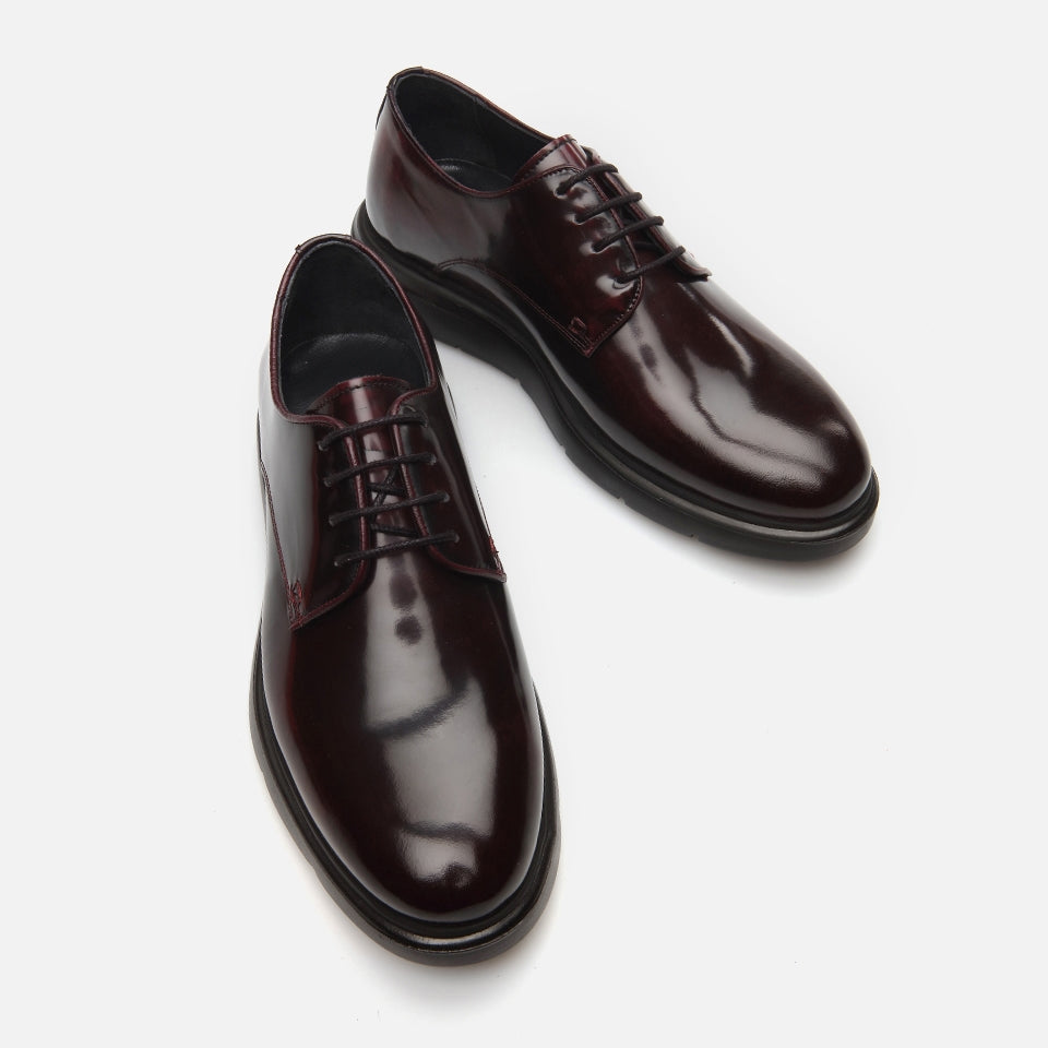 Genuine Leather Burgundy Men's Casual Shoes