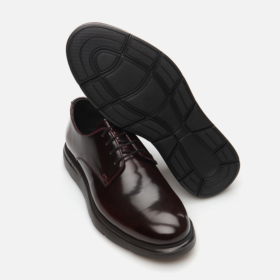 Genuine Leather Burgundy Men's Casual Shoes