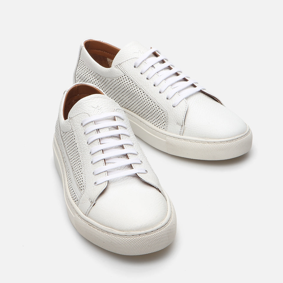 Genuine Leather White Men's Casual Shoes