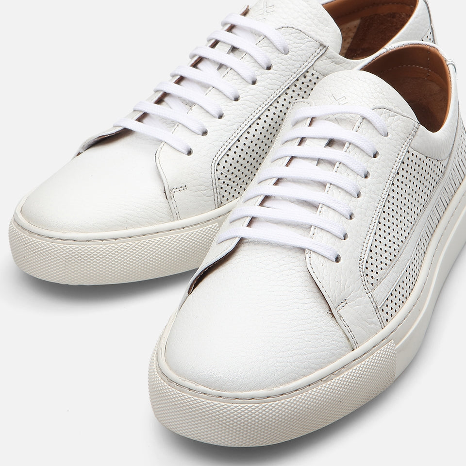 Genuine Leather White Men's Casual Shoes