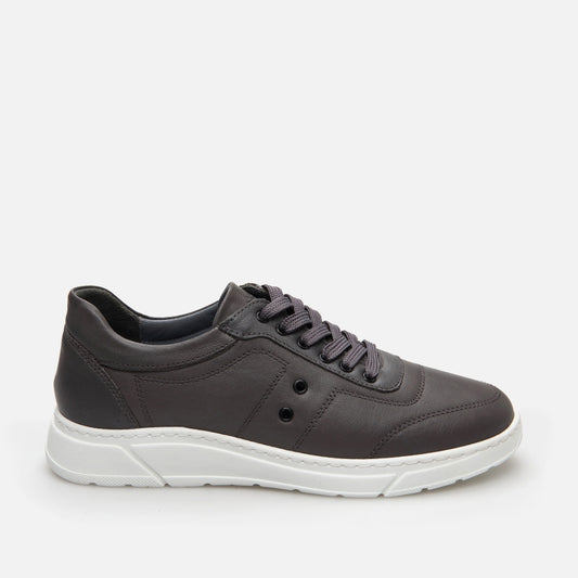 Genuine Leather Gray Men's Sneakers