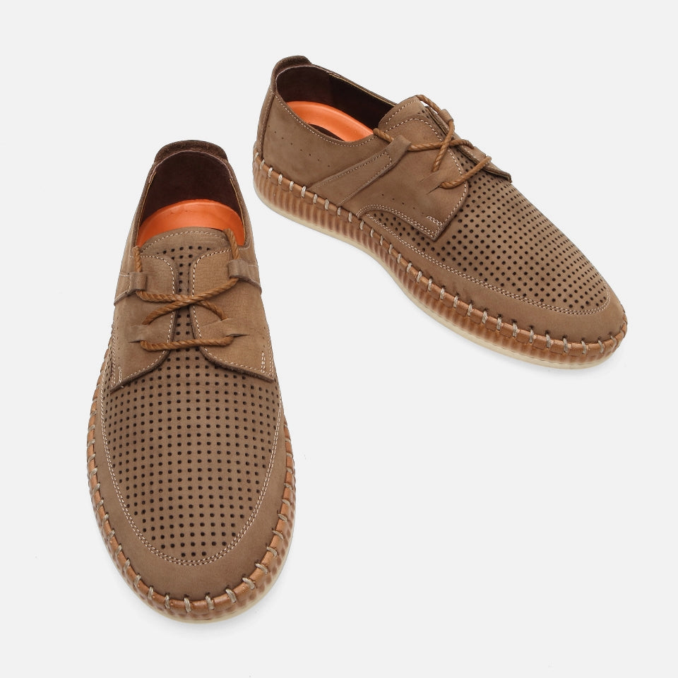 Genuine Leather Hazelnut Men's Casual Shoes