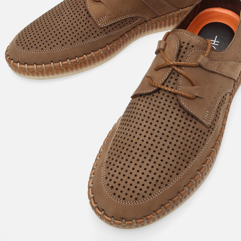 Genuine Leather Hazelnut Men's Casual Shoes