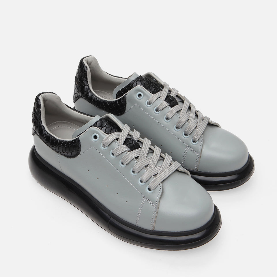 Genuine Leather Gray Men's Casual Shoes