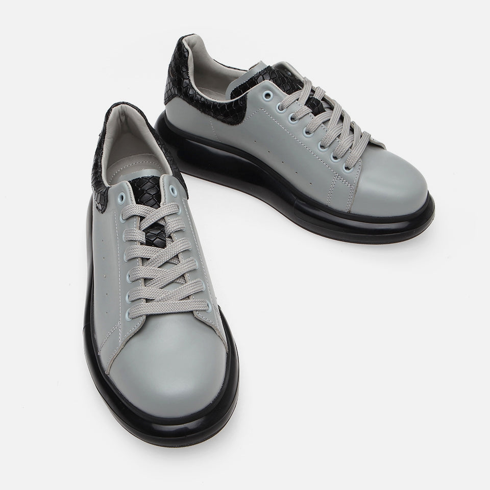 Genuine Leather Gray Men's Casual Shoes