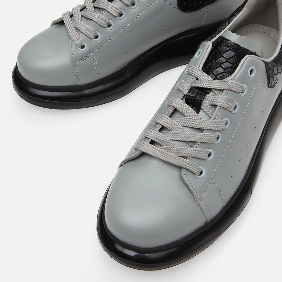 Genuine Leather Gray Men's Casual Shoes