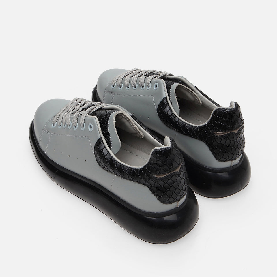 Genuine Leather Gray Men's Casual Shoes