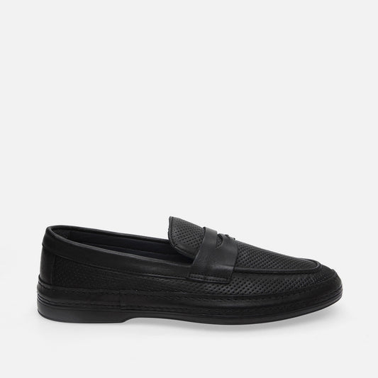 Genuine Leather Black Men's Loafer