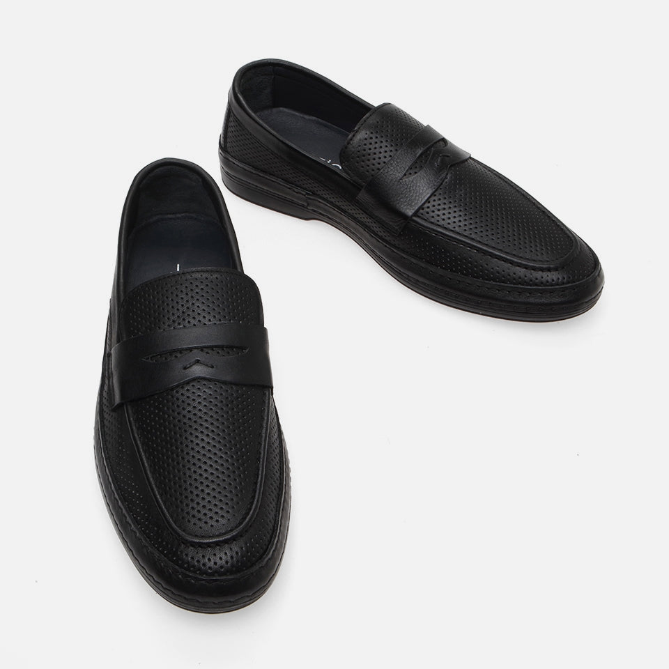 Genuine Leather Black Men's Loafer