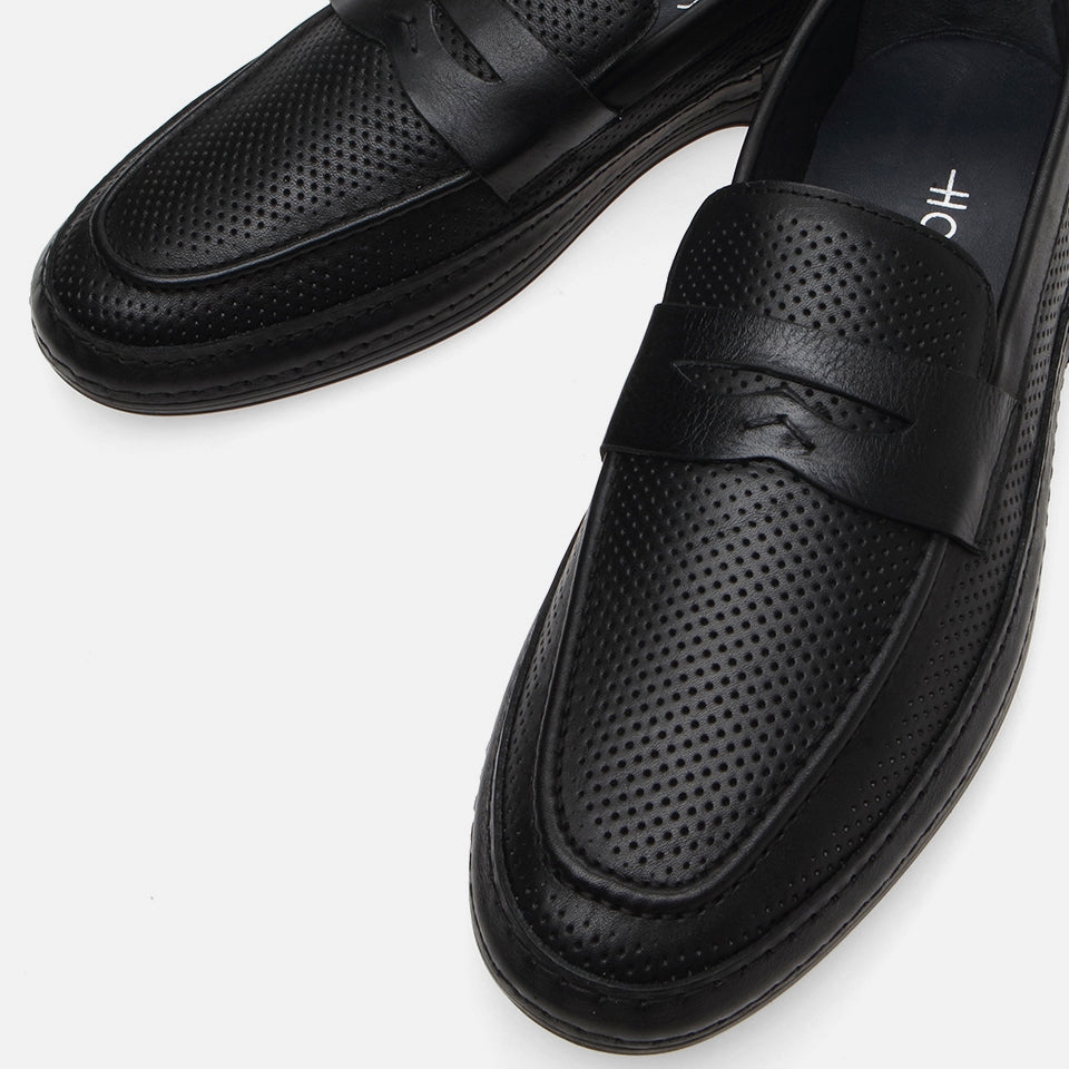 Genuine Leather Black Men's Loafer