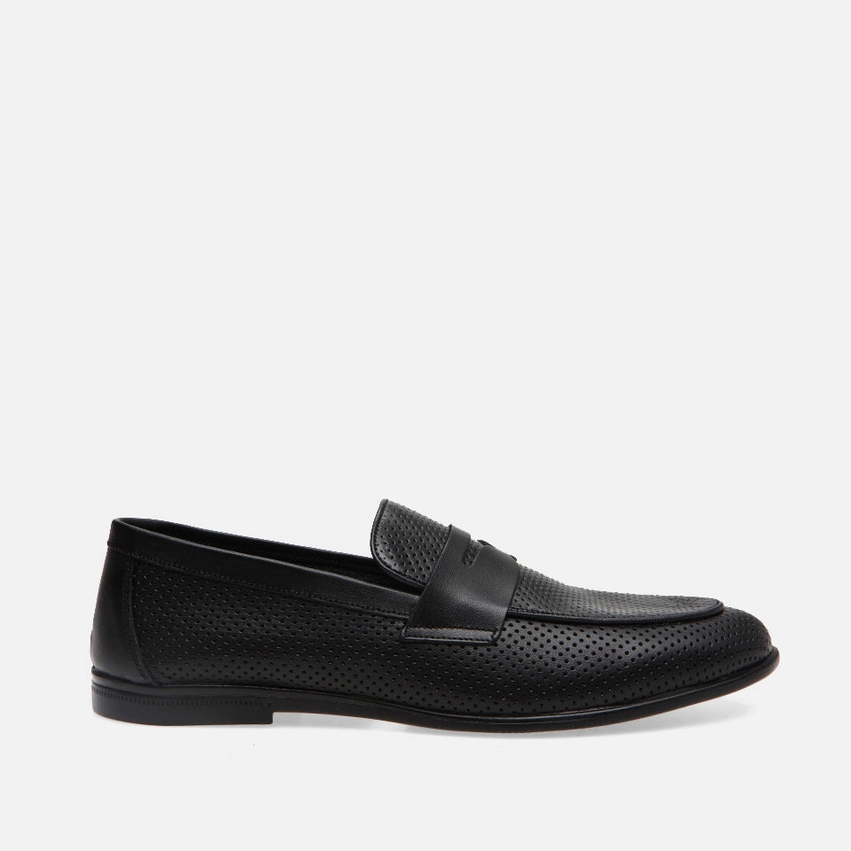 Genuine Leather Black Men's Loafer