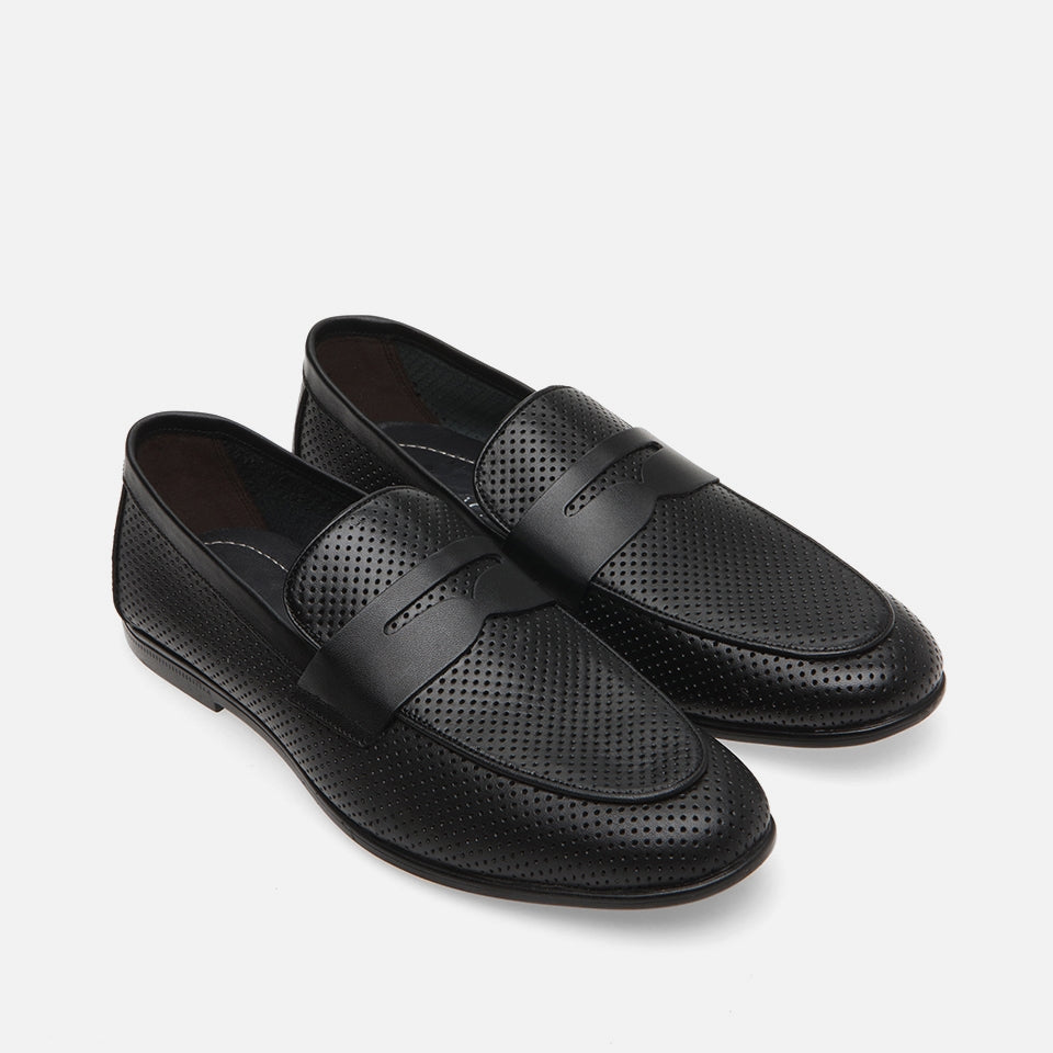 Genuine Leather Black Men's Loafer