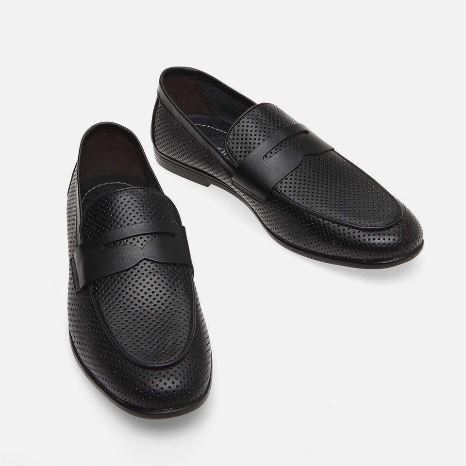 Genuine Leather Black Men's Loafer