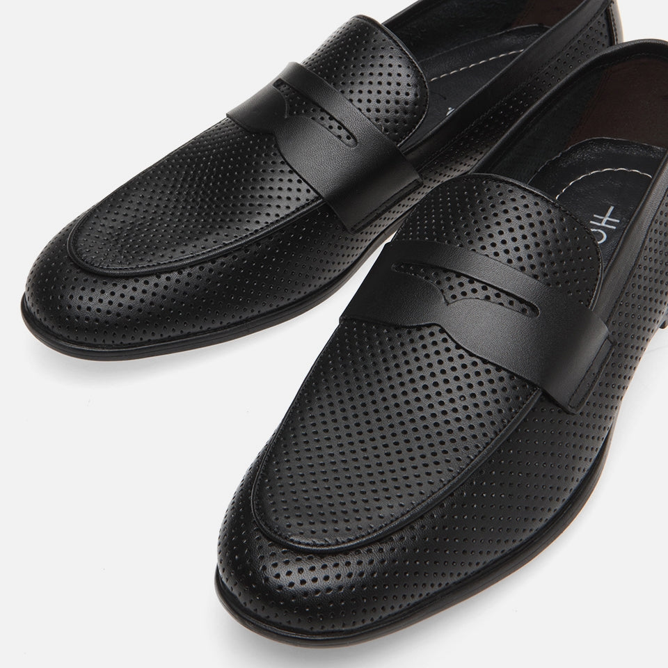 Genuine Leather Black Men's Loafer