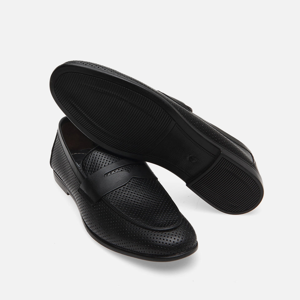 Genuine Leather Black Men's Loafer