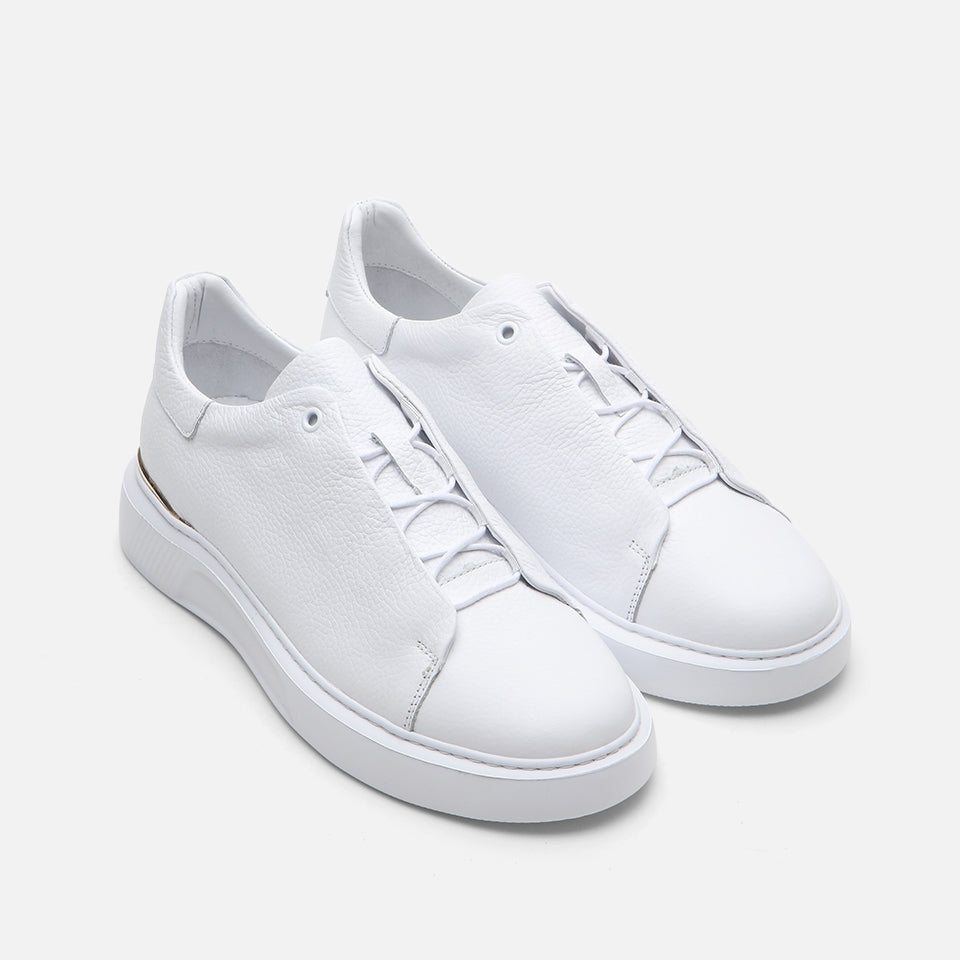 Genuine Leather White Men's Casual Shoes