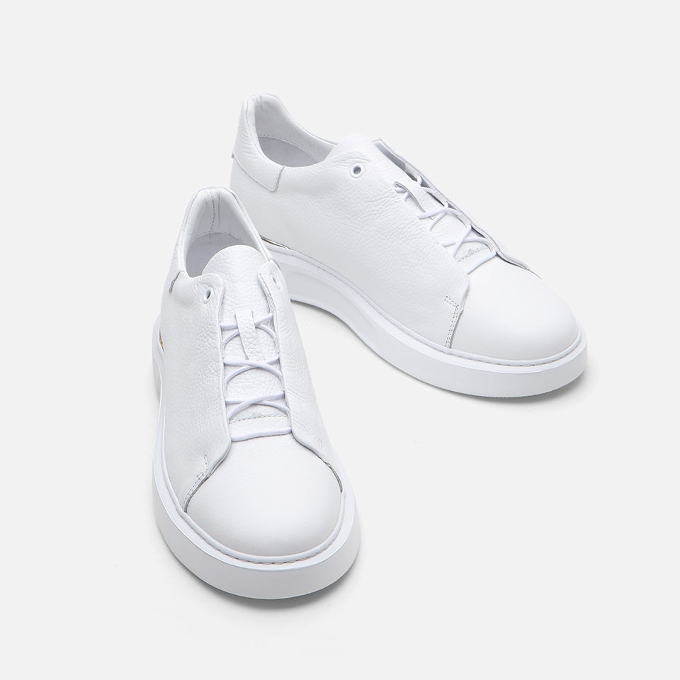 Genuine Leather White Men's Casual Shoes