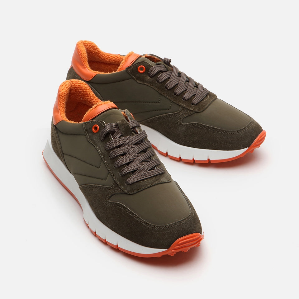 Genuine Leather Khaki Men's Sports Shoes