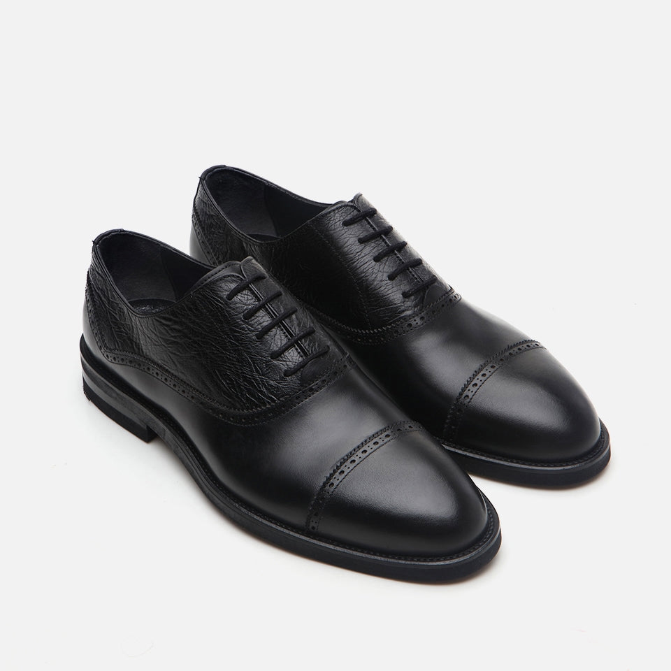 Genuine Leather Black Men's Classic Shoes