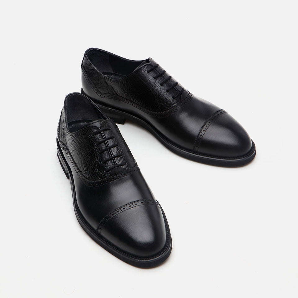 Genuine Leather Black Men's Classic Shoes