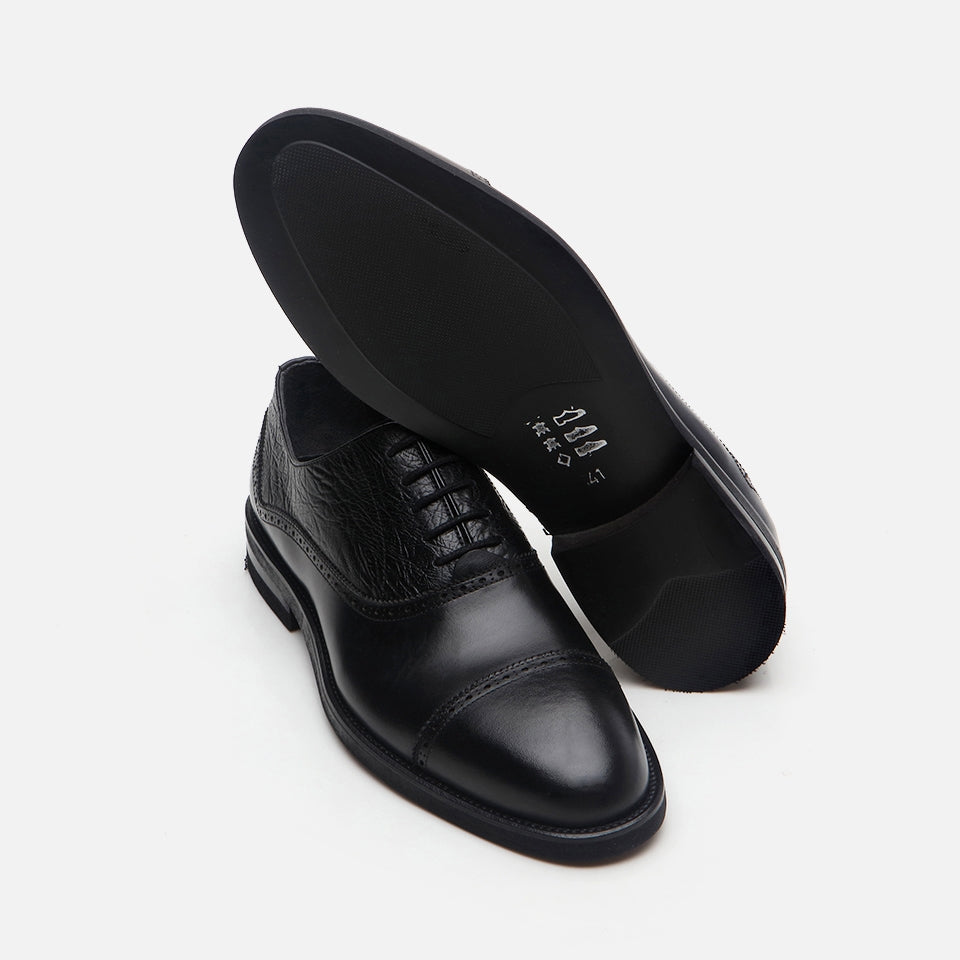 Genuine Leather Black Men's Classic Shoes