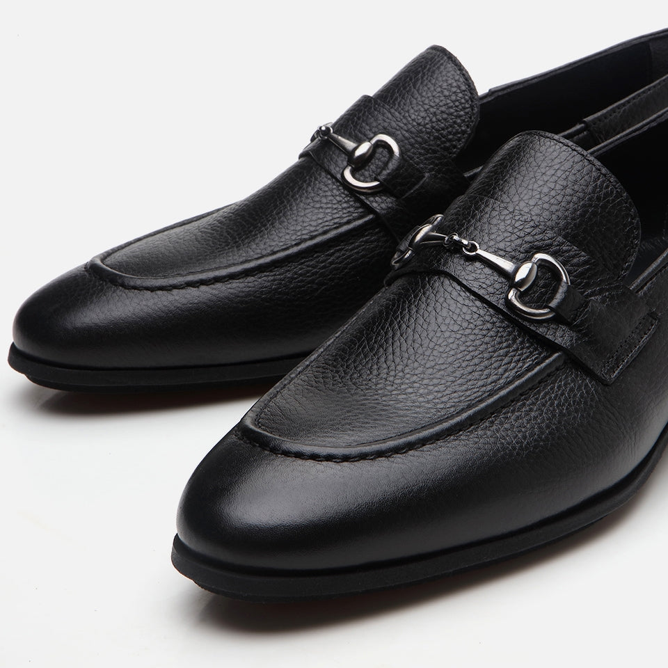 Genuine Leather Black Men's Loafer