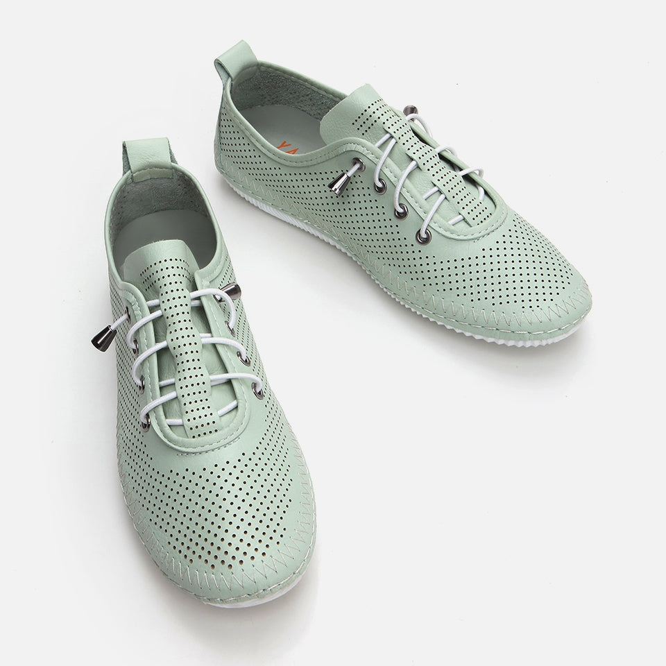 Genuine Leather Mint Green Yaya Women's Daily Shoes