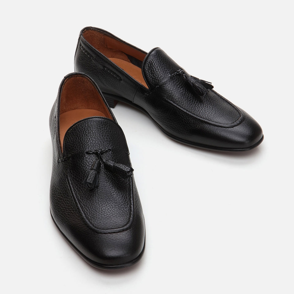 Genuine Leather Black Men's Loafer