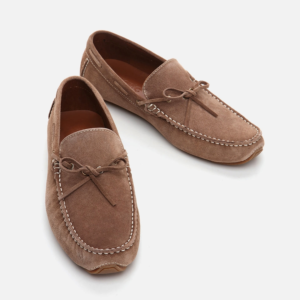 Genuine Leather Beige Men's Loafer