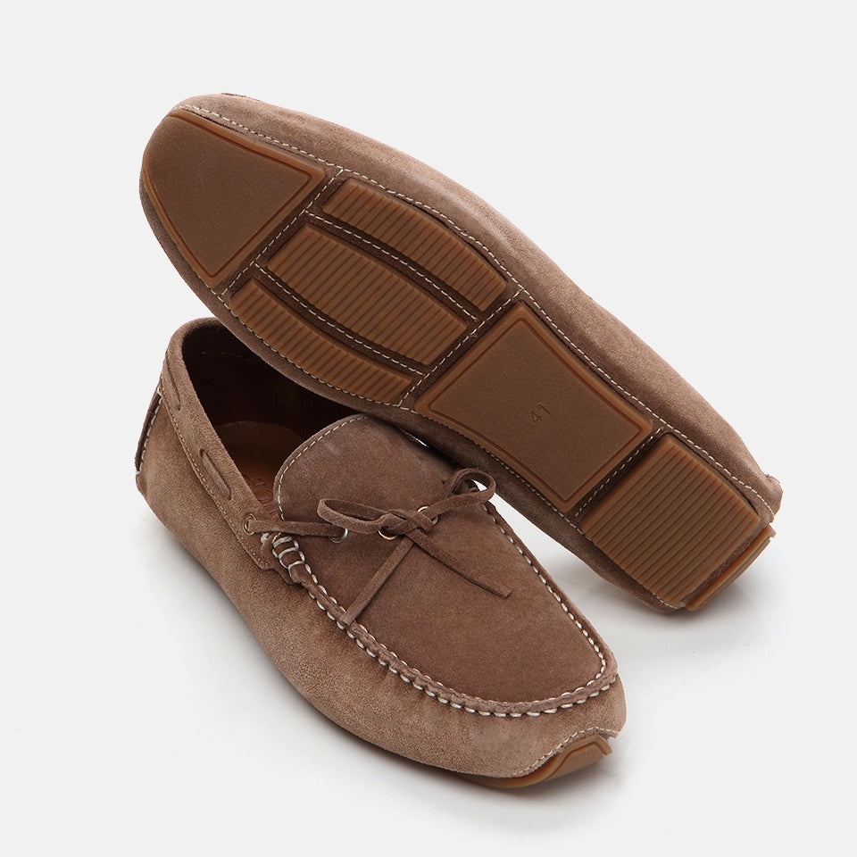 Genuine Leather Beige Men's Loafer