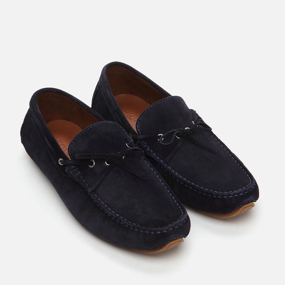 Genuine Leather Navy Blue Men's Loafer