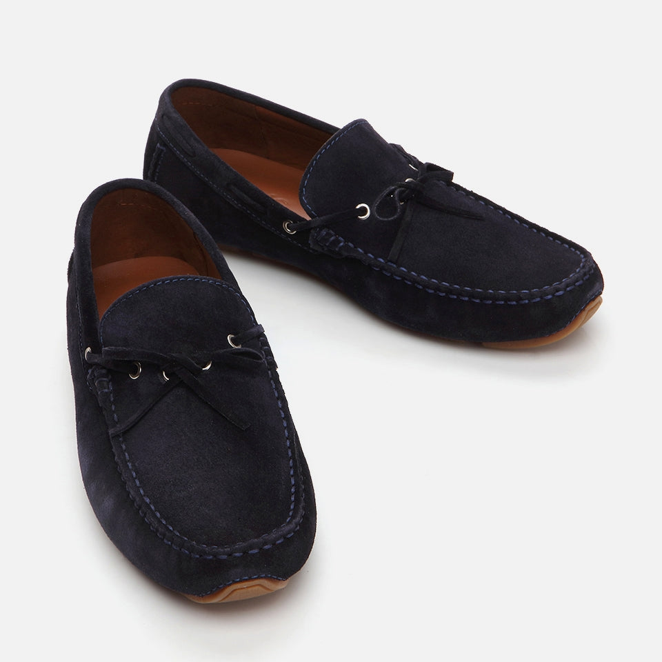 Genuine Leather Navy Blue Men's Loafer