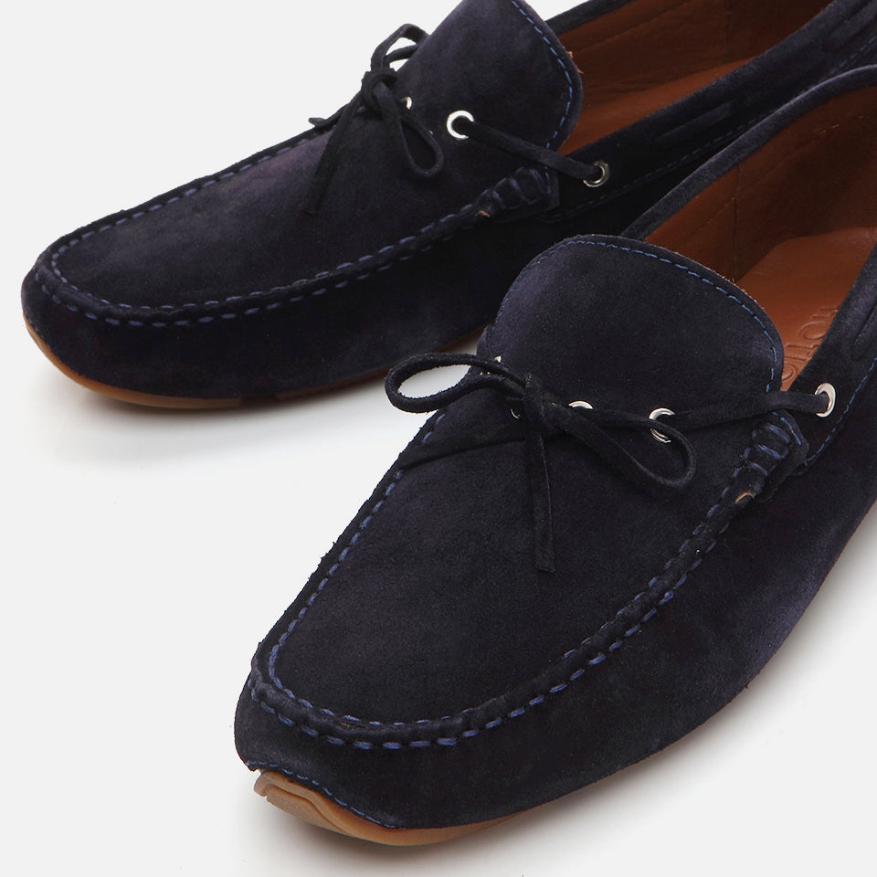 Genuine Leather Navy Blue Men's Loafer