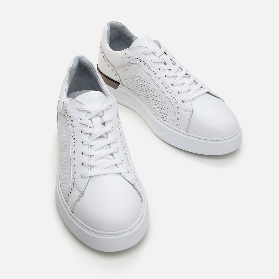 Genuine Leather White Men's Casual Shoes