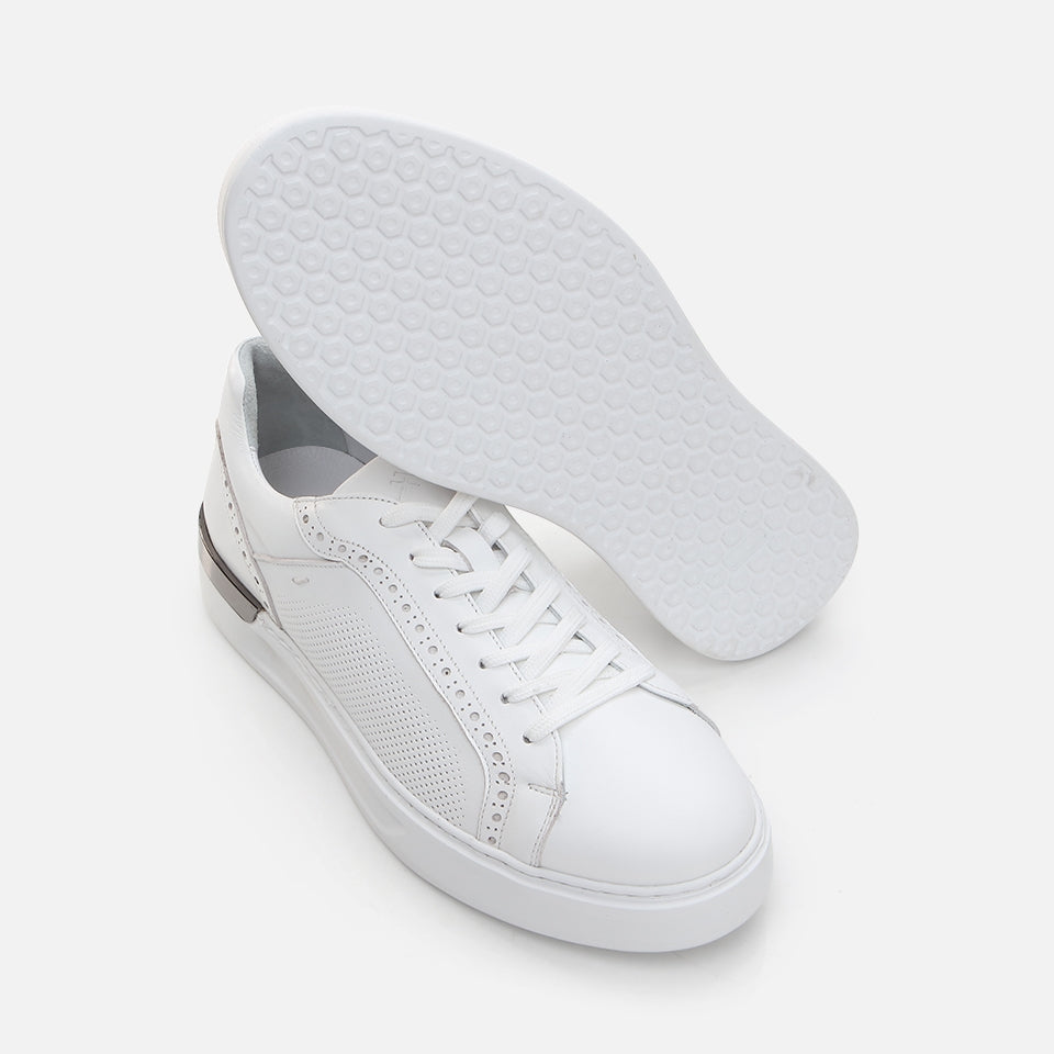 Genuine Leather White Men's Casual Shoes