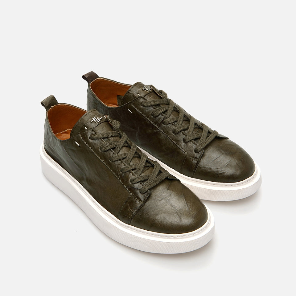 Genuine Leather Green Men's Casual Shoes