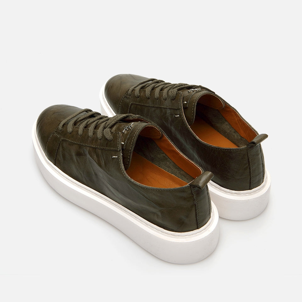 Genuine Leather Green Men's Casual Shoes