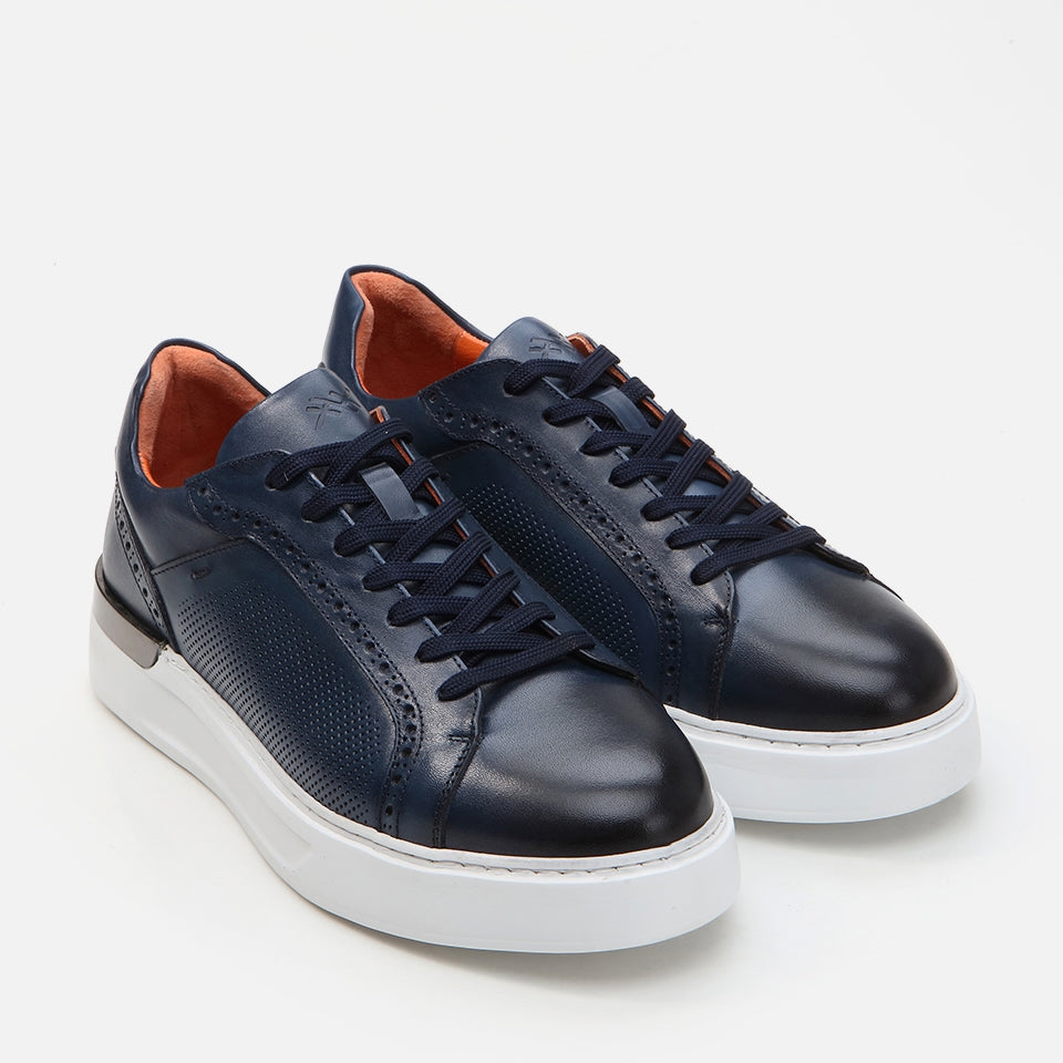 Genuine Leather Navy Men's Casual Shoes